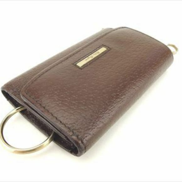 Authentic Salvatore Ferragamo Key case Key holder Brown Gold leather Woman unise - Picture 4 of 8